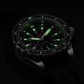 JSAR® Red Maple MaraGlo Diver's Quartz Type II 46mm - Black on Rubber Strap
