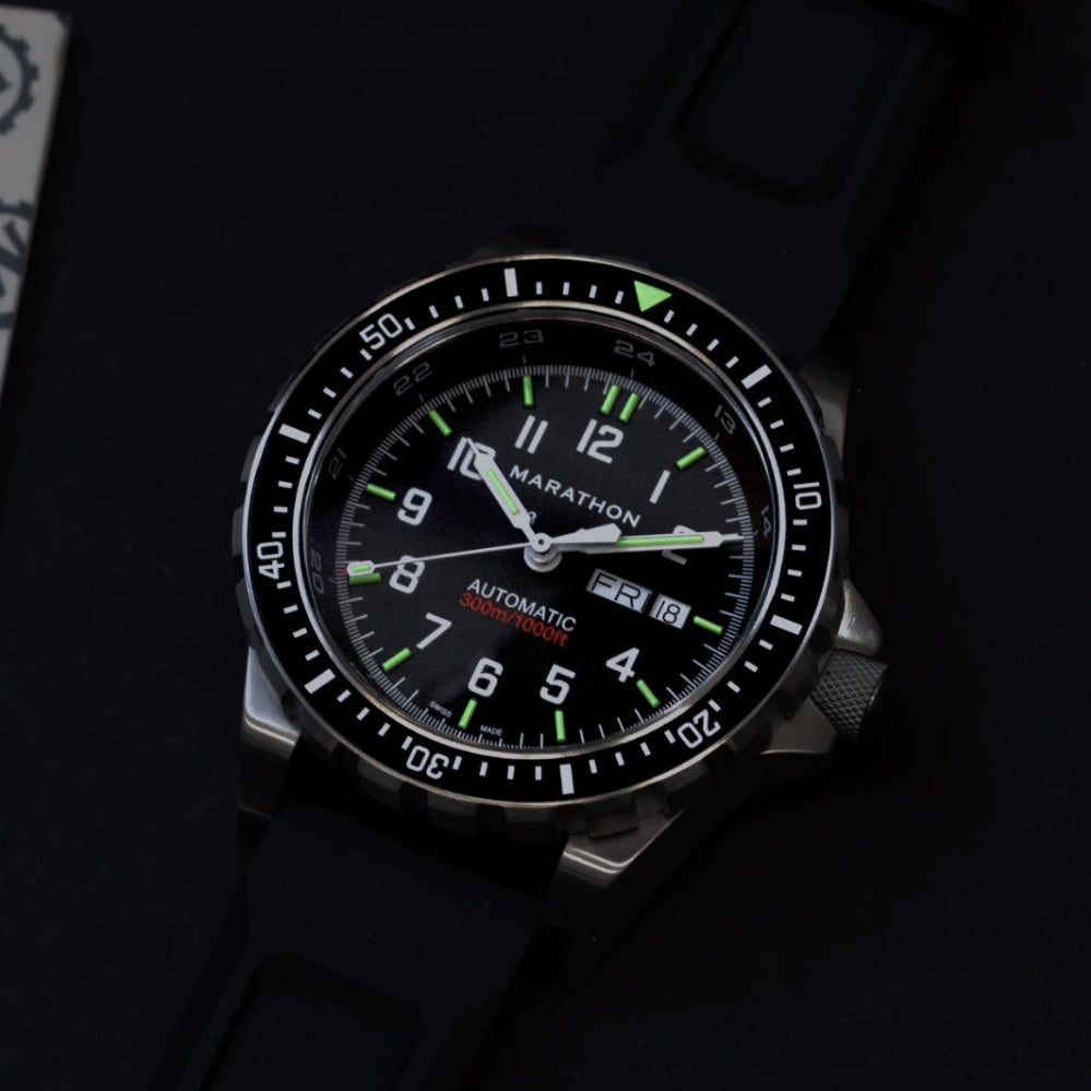 JDD® Standard-Issue Diver's Automatic Type II 46mm - Black on Rubber Strap