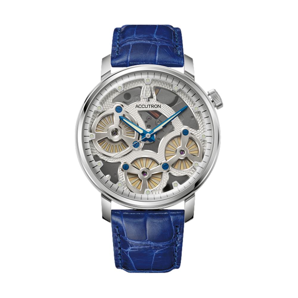 Spaceview Evolution 43.5mm - Silver-Tone on Leather Strap | Teddy ...