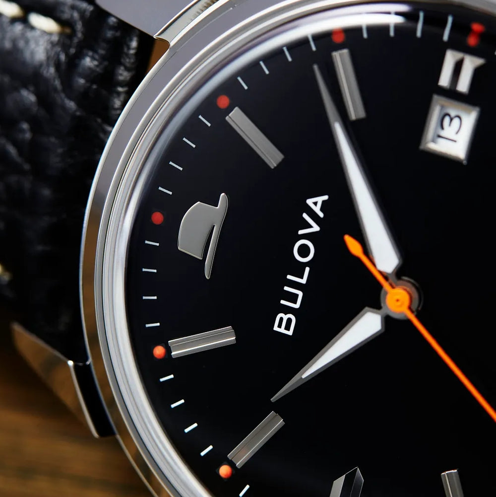 Summer Wind 40mm - Black on Leather Strap