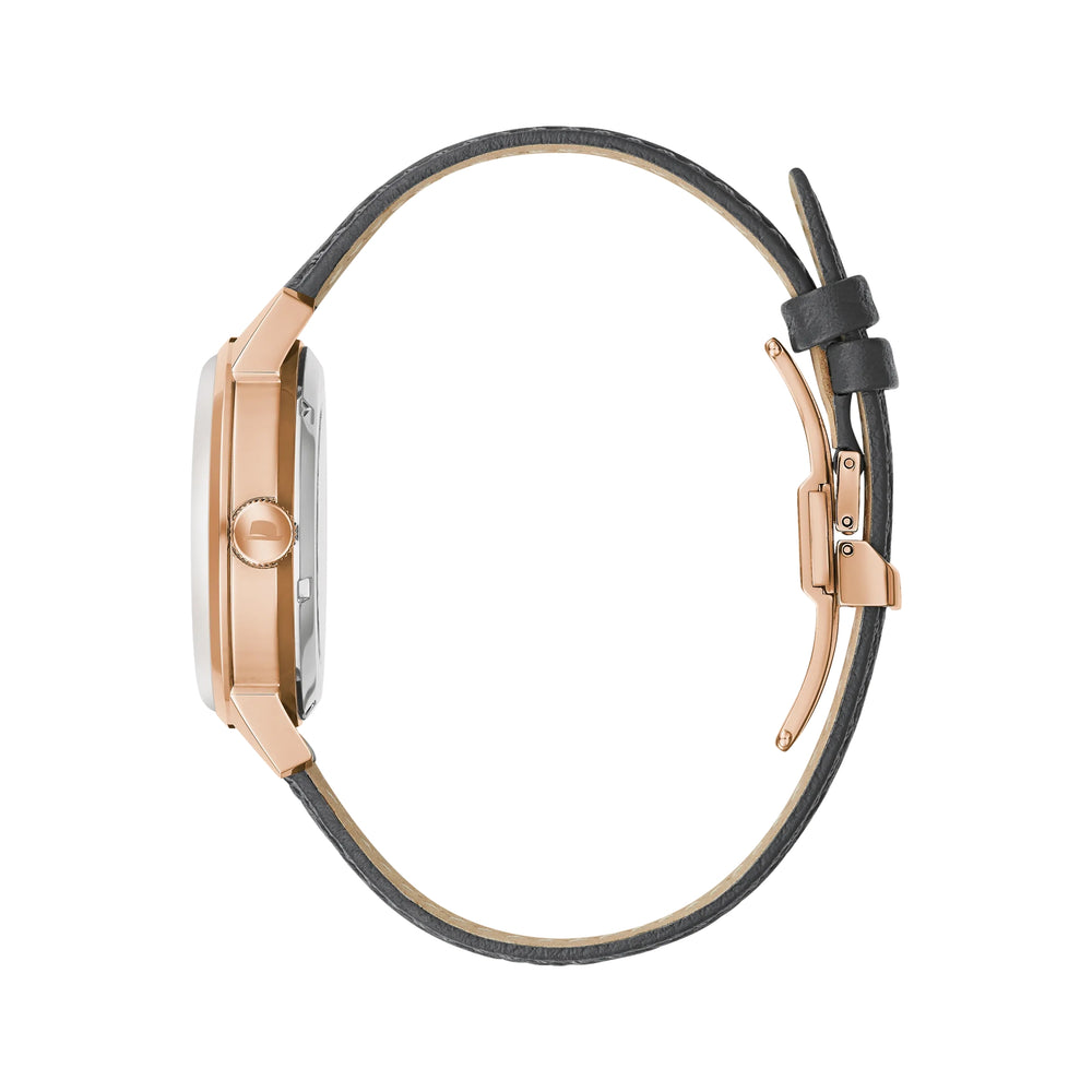 Frank Sinatra Summer Wind Rose Gold-Tone 40mm - Grey on Leather Strap