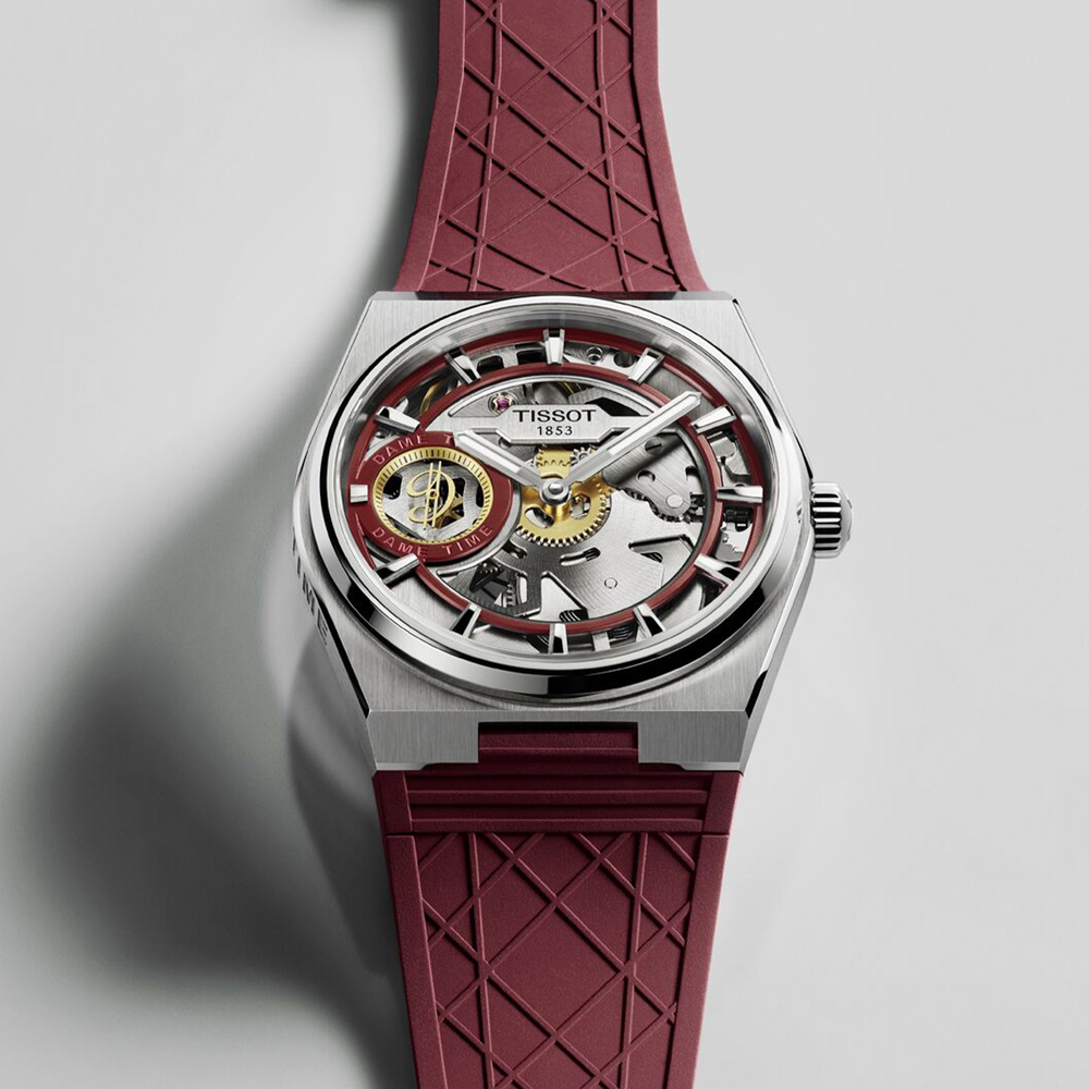 PRX Skeleton x Damian Lillard Special Edition 44mm - Burgundy on Rubber Strap