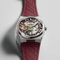 PRX Skeleton x Damian Lillard Special Edition 44mm - Burgundy on Rubber Strap