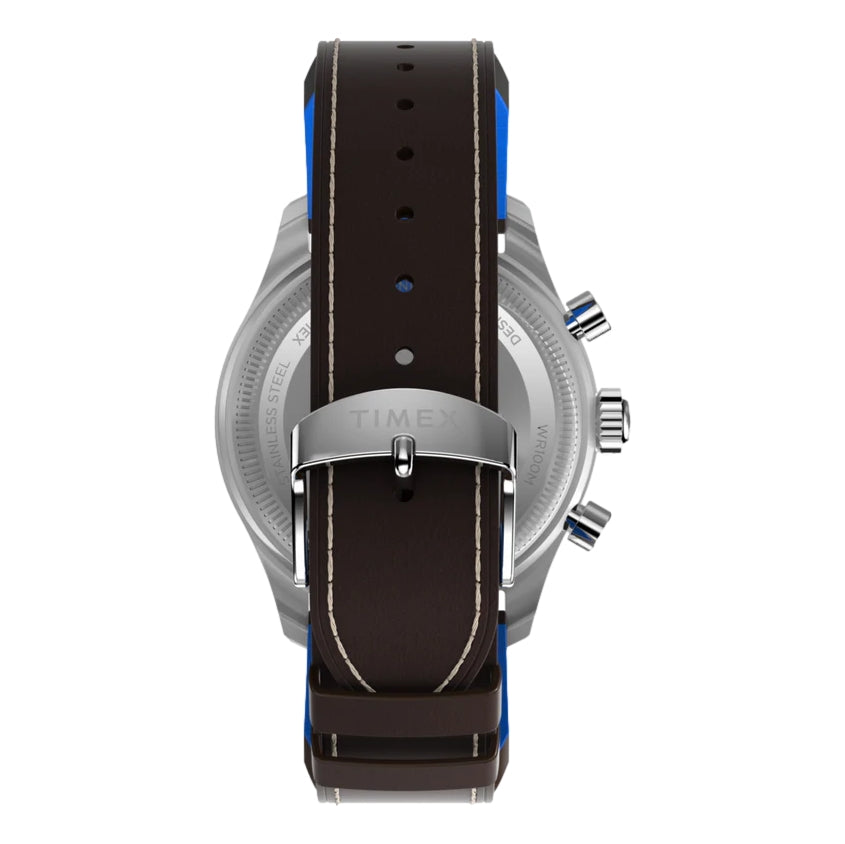 Fly Back Chronograph x Pan Am® 43mm - Blue on Leather Strap