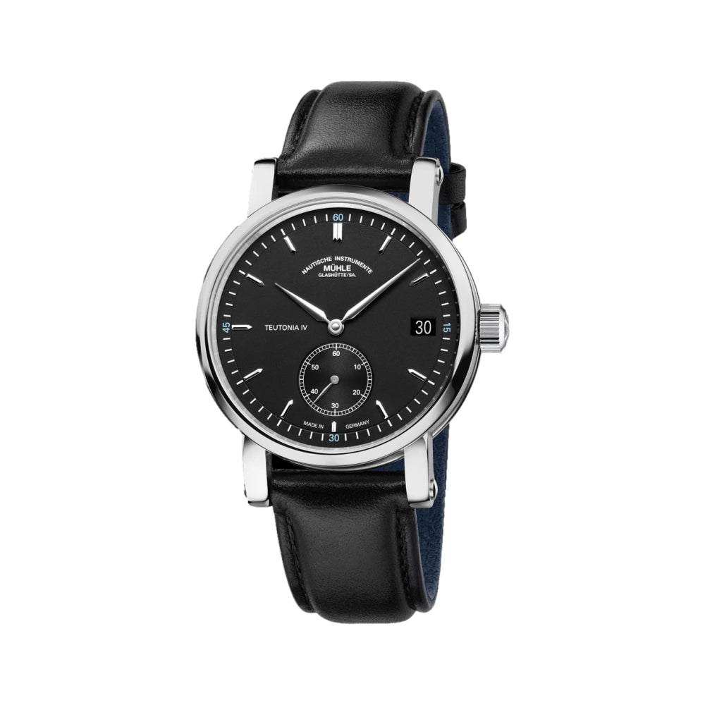 Teutonia IV Small Second Black Dial, 41 mm