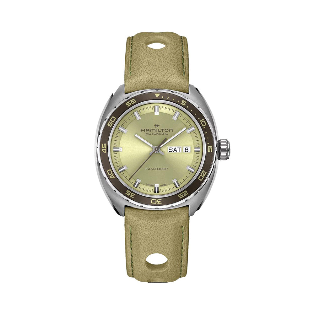 Pan Europ Day Date Auto 42mm - Green on Strap