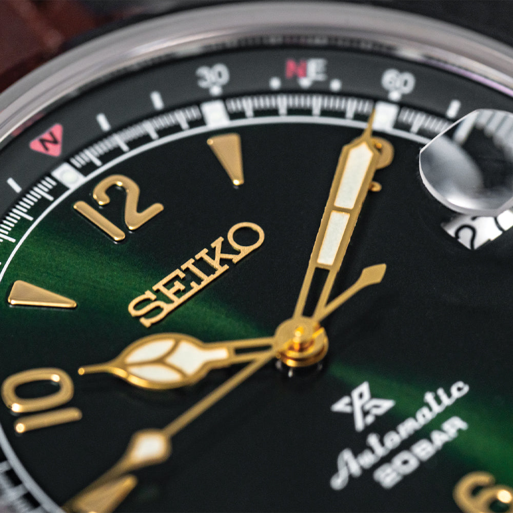 SPB121 Prospex Land 'Alpinist' 39.5mm - Green on Leather Strap