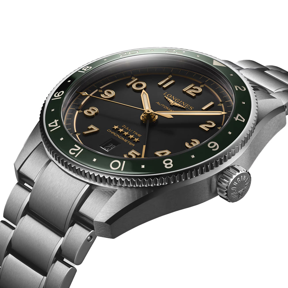 Spirit Zulu Time Green Bezel 42mm - Black on Bracelet | Teddy