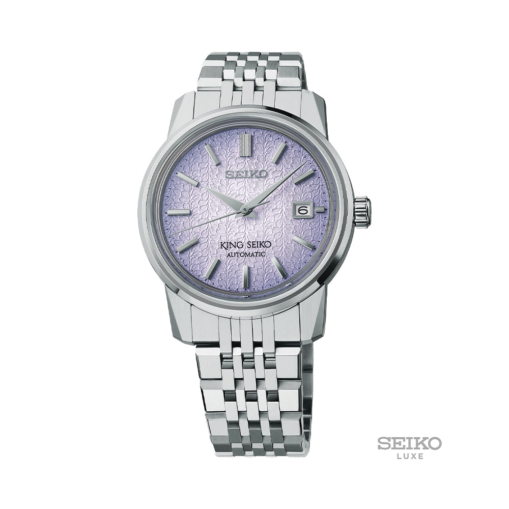SJE107 King Seiko KSK Modern Re-Interpretation 38.6mm - Purple on Bracelet