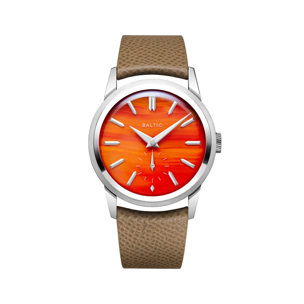 Prismic London Limited Edition 36mm - Red Agate on Camel Strap