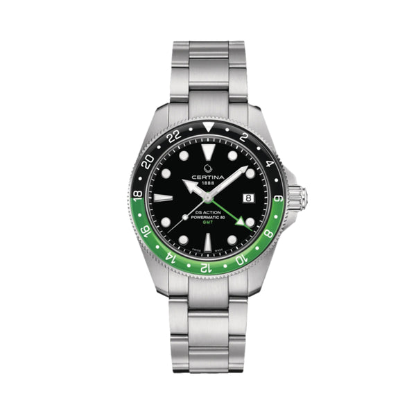 DS Action GMT Powermatic 80 41mm - Black on Bracelet | Teddy