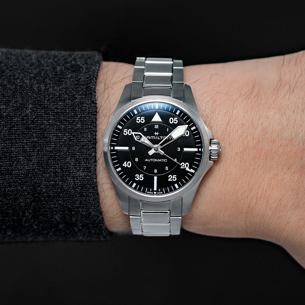 Pilot 36mm Black Dial on Bracelet