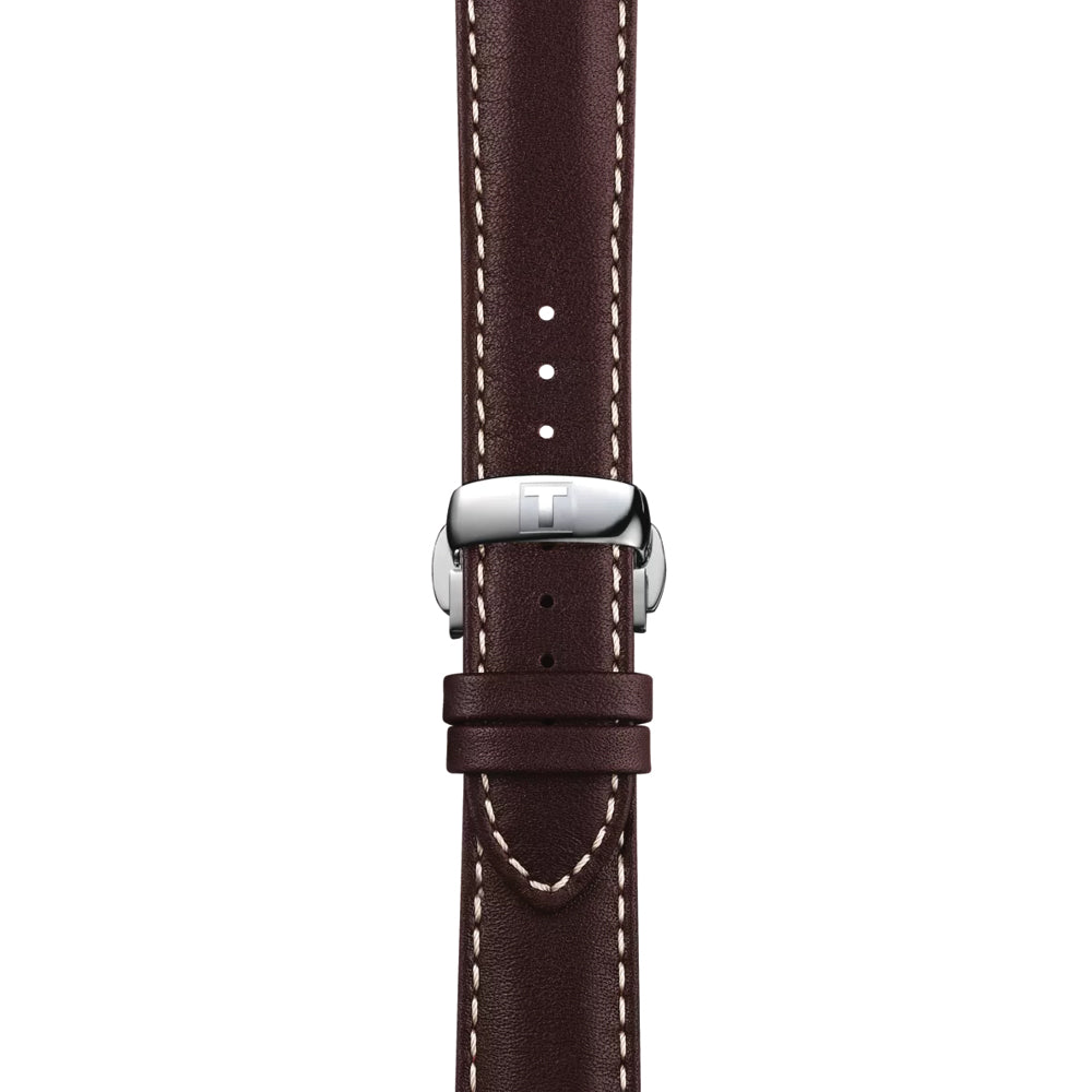 Gentleman Powermatic 80 Silicium Solid 18K Gold bezel 40mm - Brown on Leather Strap