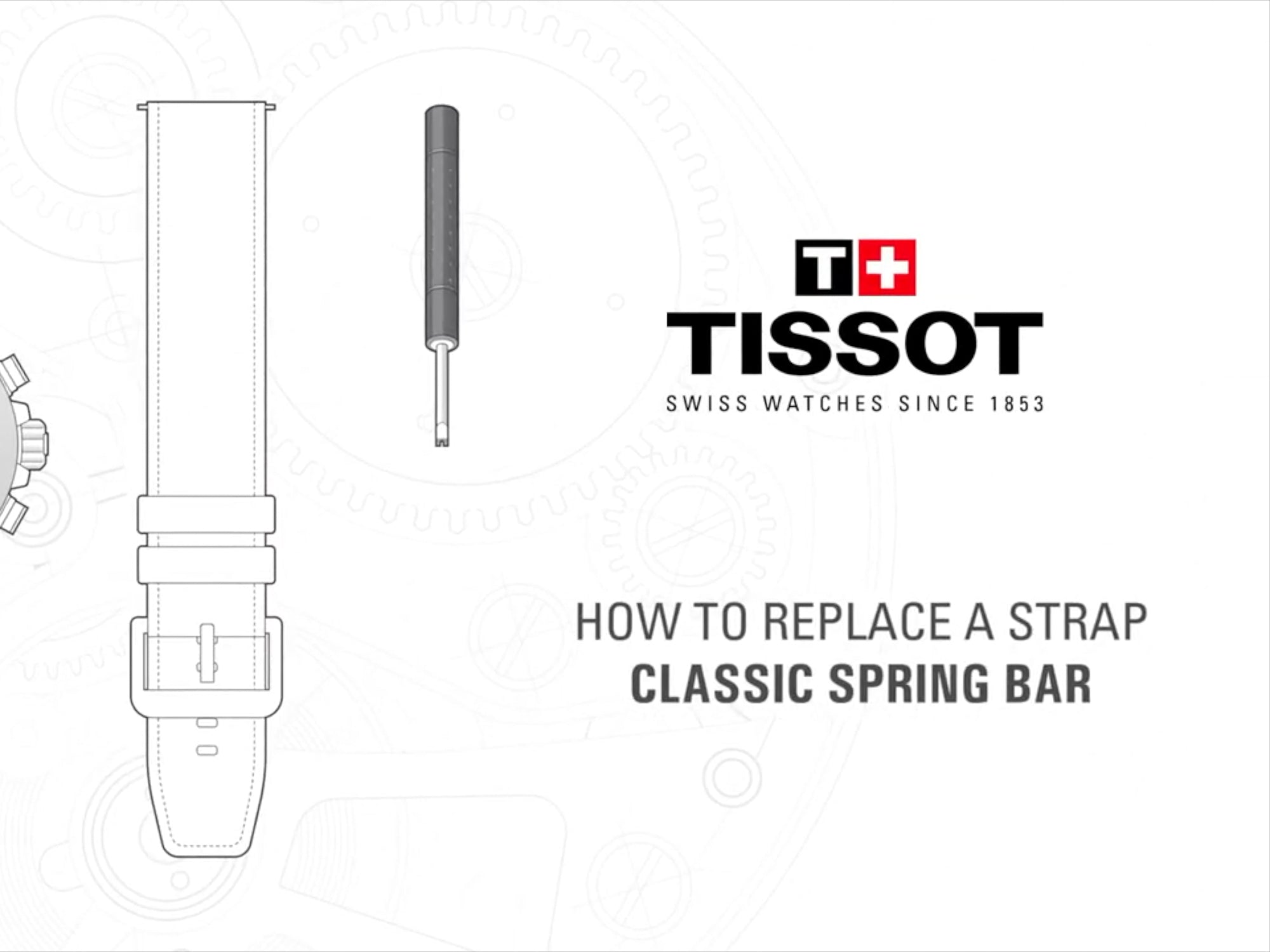 Official Tissot Strap, T852043157, Black Textile