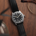 OLD SMITH 35mm - Black on Black Leather Strap