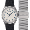 Heritage 1938 COSC 39mm - Silver on Leather Strap and Stainless Steel Bracelet