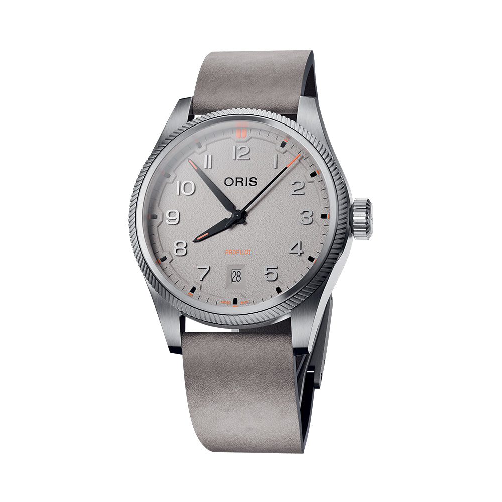 ProPilot Date 41mm - Chalk Grey on Leather Strap
