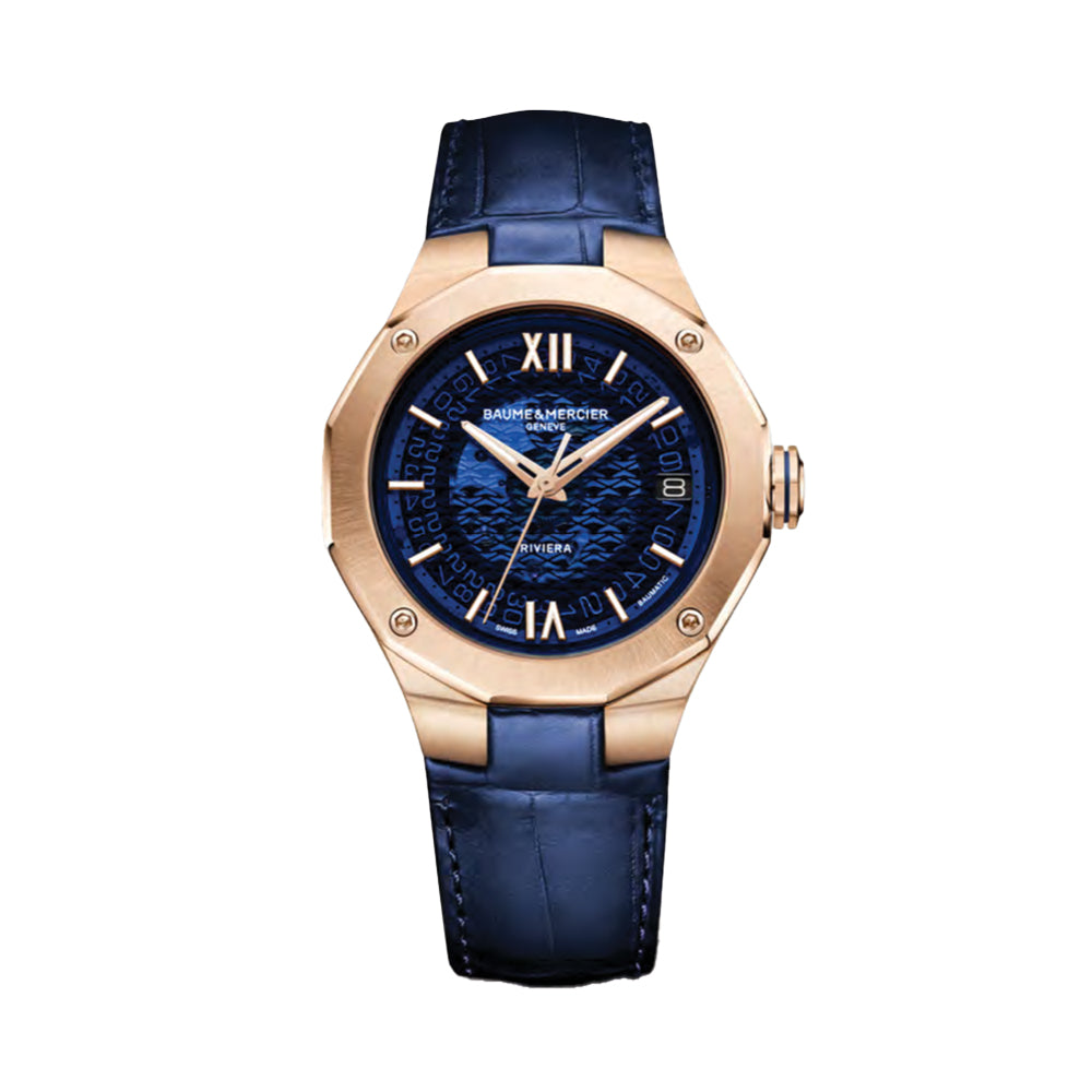 Riviera 10815 Automatic Date 39mm - Blue on Leather Strap