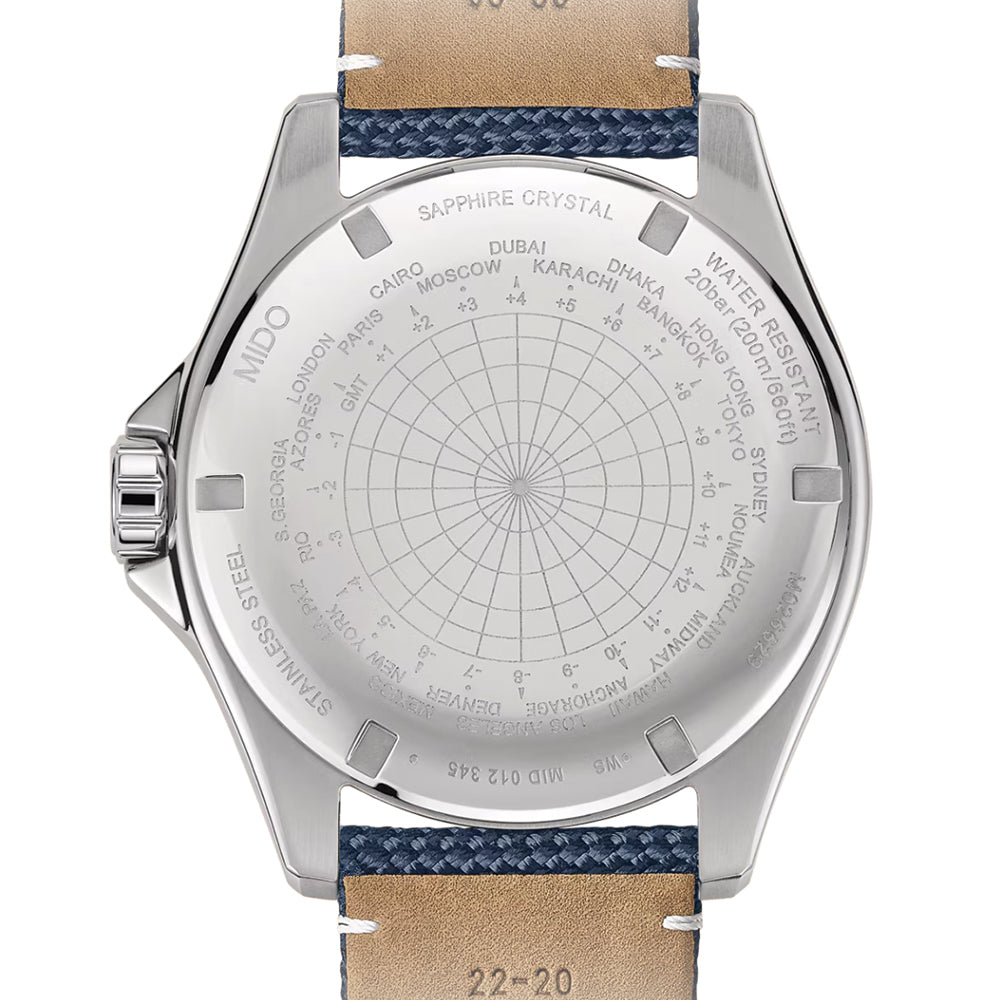 Ocean Star GMT 44mm - Black w/ Blue Bezel on Fabric Strap