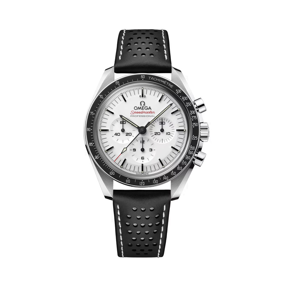 Speedmaster Moonwatch Professional Co-Axial Master Chronometer Chronograph Sapphire 42mm - White on Leather Strap