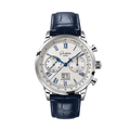 Senator Chronograph 41mm - Galvanic Silver on Leather Strap