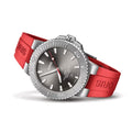 Aquis Date Relief 43.5mm - Silver on Rubber Strap