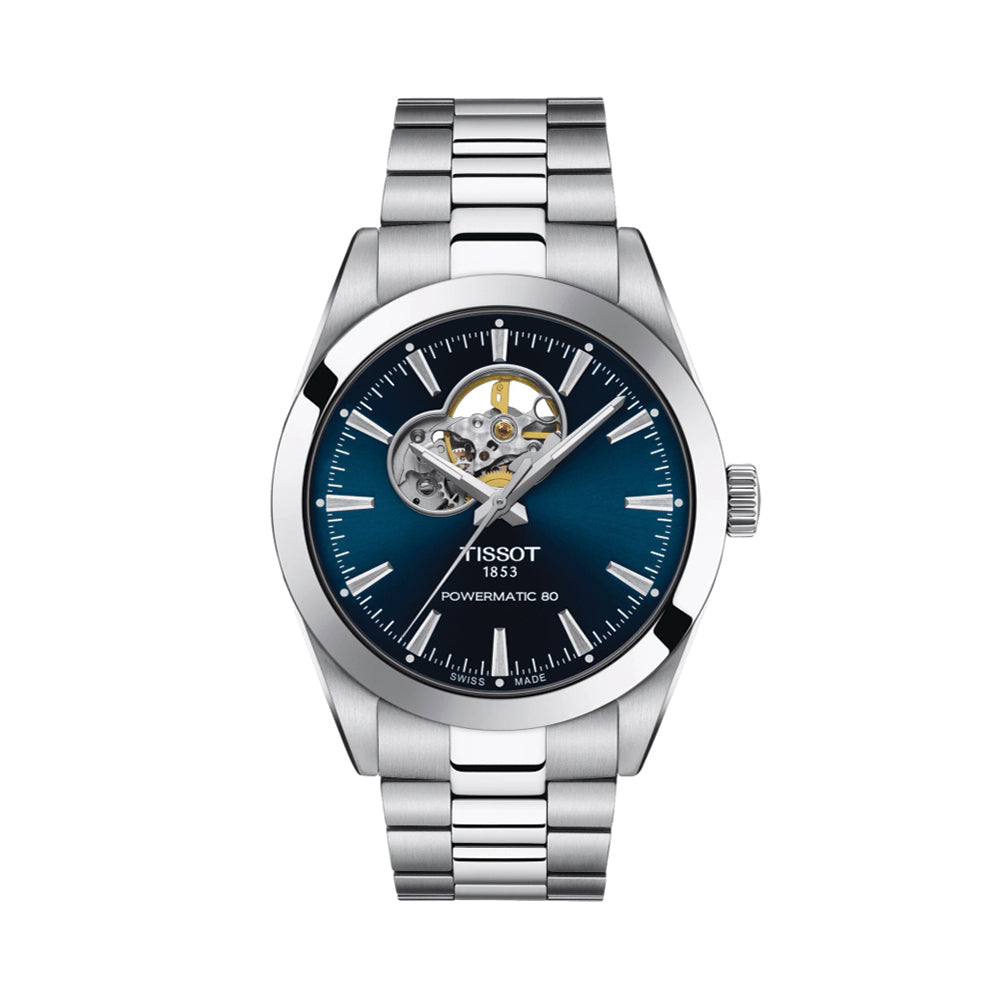 Gentleman Powermatic 80 Open Heart 40mm - Blue on Bracelet