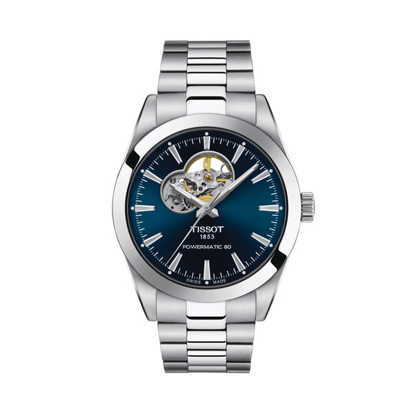 Gentleman Powermatic 80 Open Heart 40mm - Blue on Bracelet - Teddy