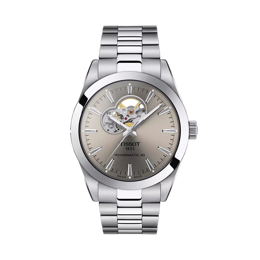 Gentleman Powermatic 80 Open Heart 40mm - Rhodium on Bracelet