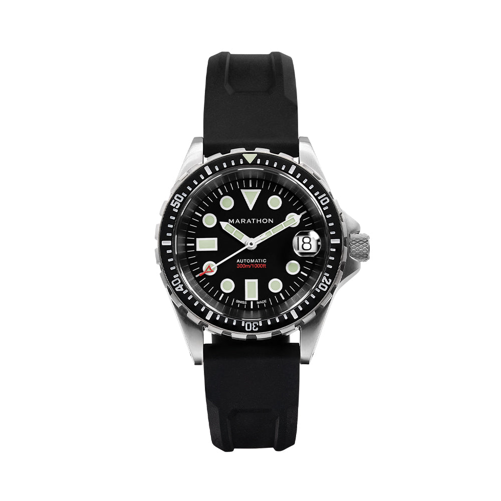 OSAR-Diver Type I Automatic with Date 36mm - Black on Rubber Strap