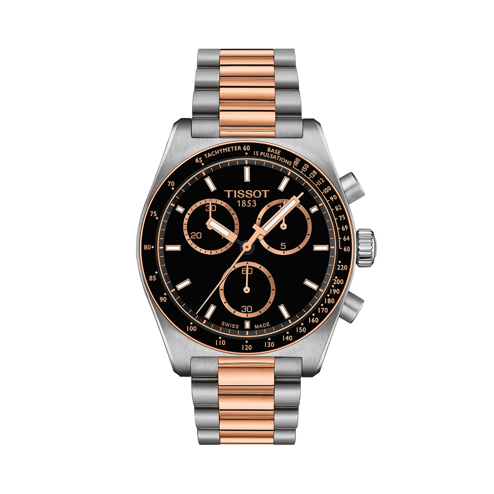 PR516 Quartz Chronograph Rose Gold PVD 40mm - Black on Two-Toned Bracelet