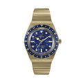 Q Timex Gold-Tone 36mm - Blue on Bracelet