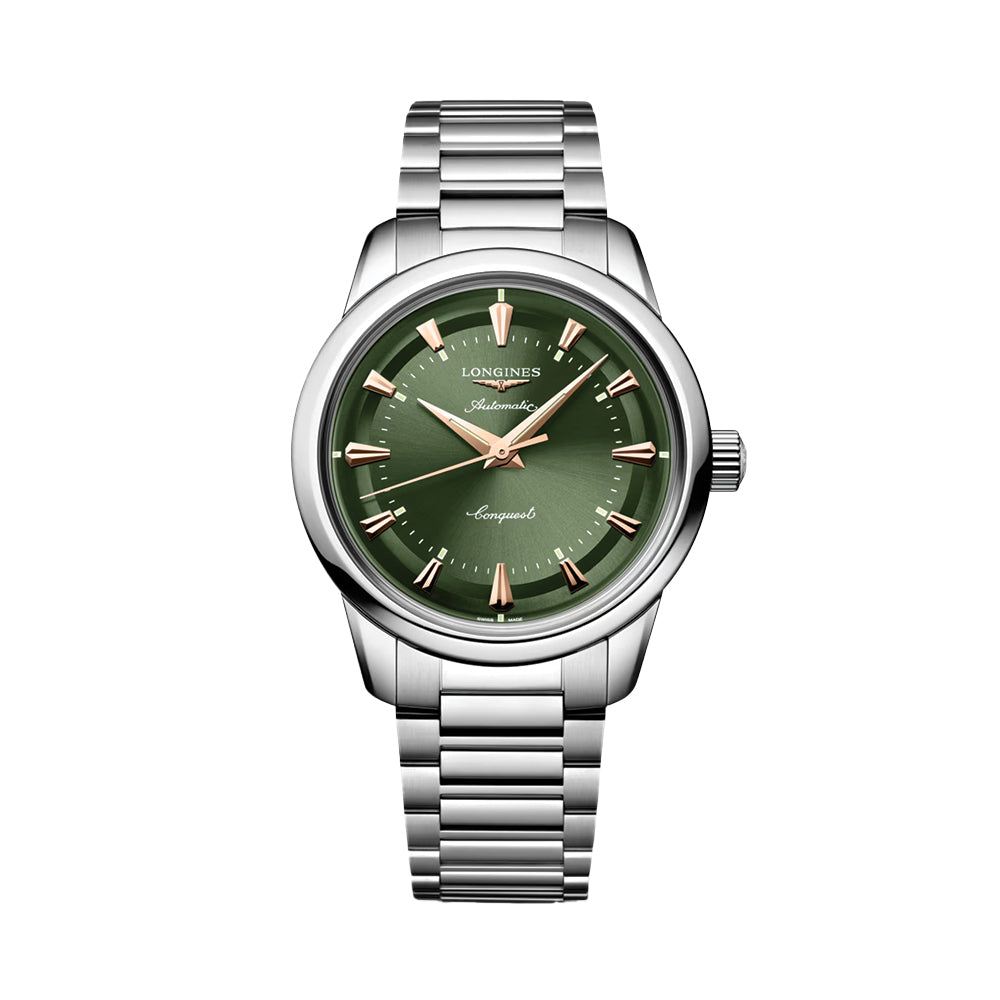 Conquest Heritage 38mm - Green on Bracelet