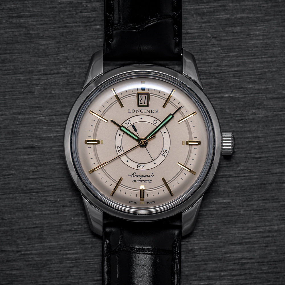 Conquest Heritage Central Power Reserve Champagne Dial, 38 mm