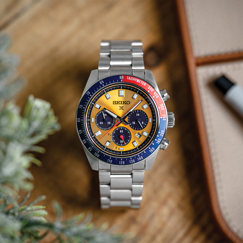 SSC947 Prospex Speedtimer Chronograph "Pogue" 41.4mm - Yellow on Bracelet