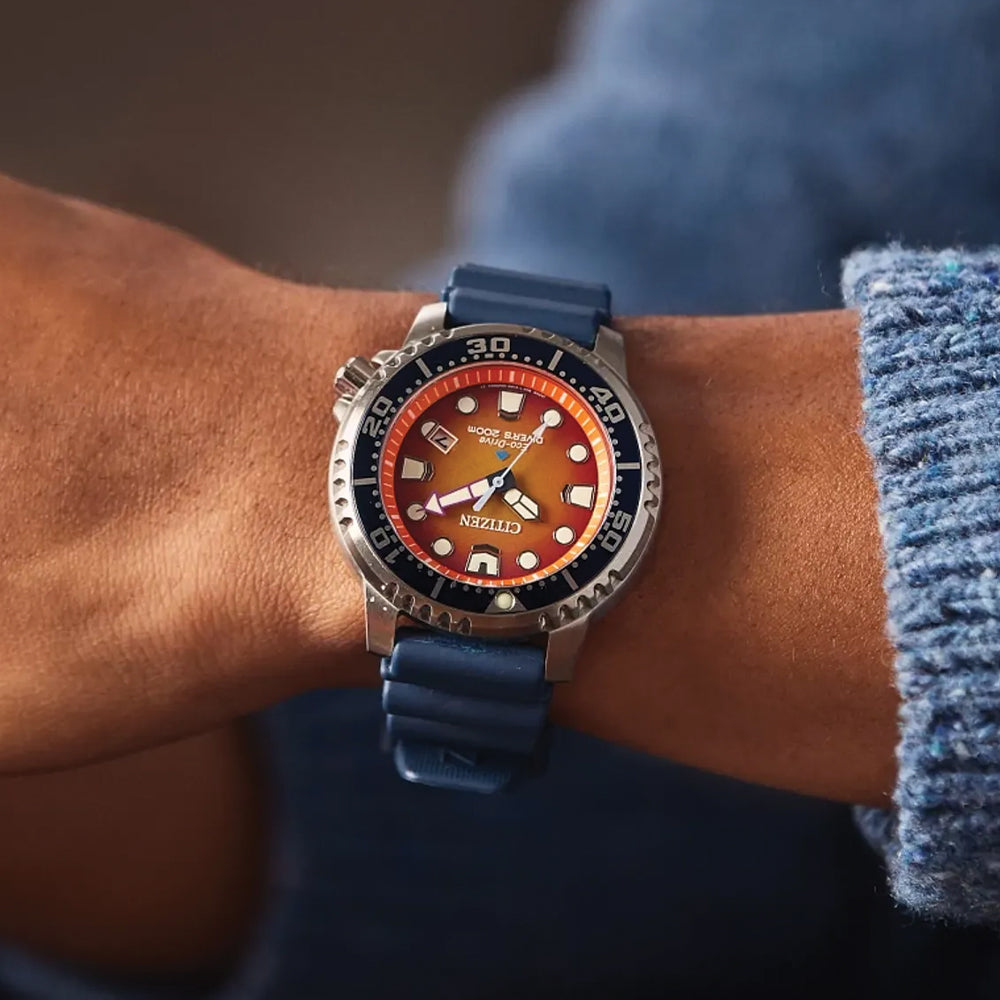 Promaster Dive 44mm Orange on Rubber Strap Teddy Baldassarre