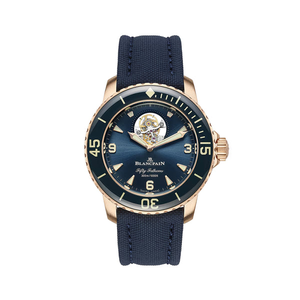 Fifty Fathoms Tourbillon 8 Days Red Gold 45mm - Blue on Fabric