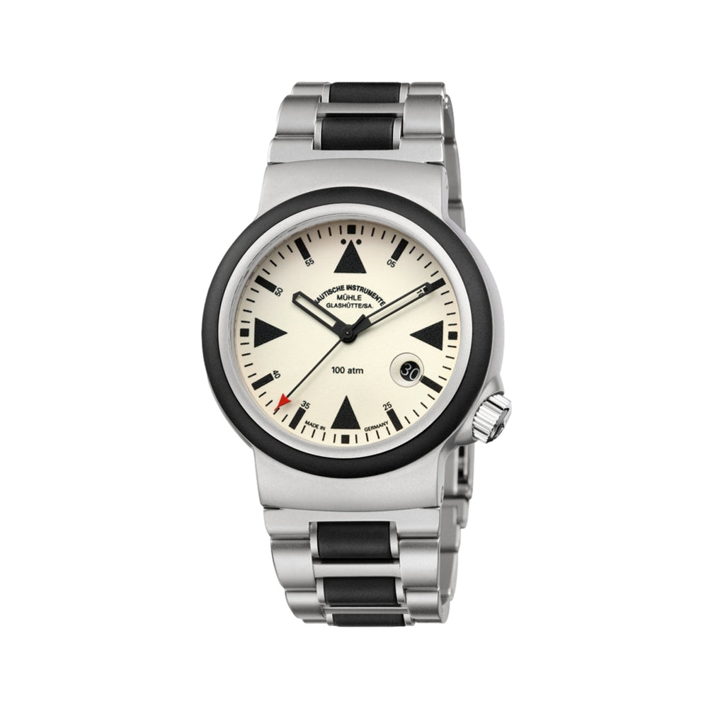 S.A.R. Rescue-Timer 42mm - Lumen Cream on Rubber Strap