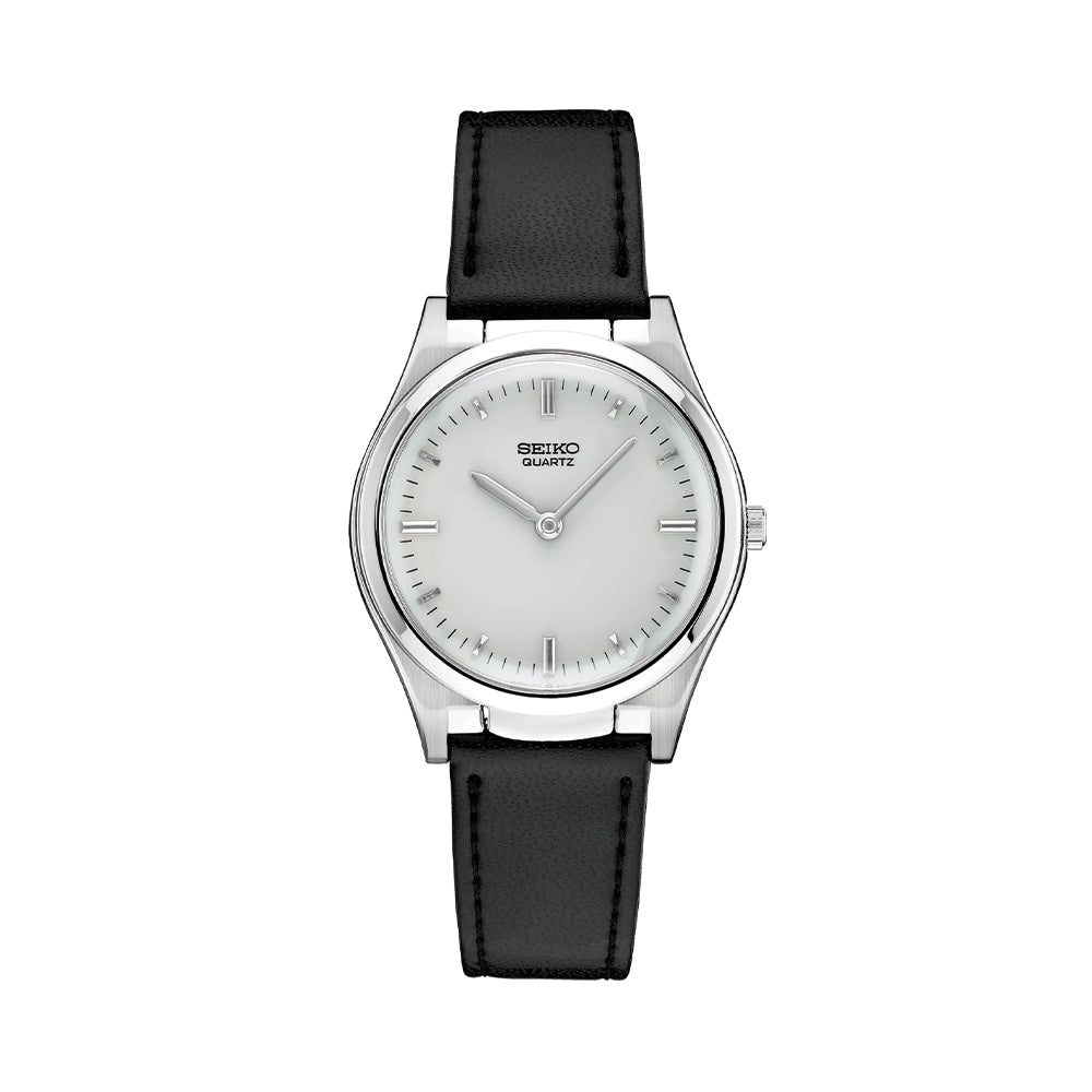 S23159 Essentials Quartz for Visually Impaired 36mm - Silver on Leather Strap