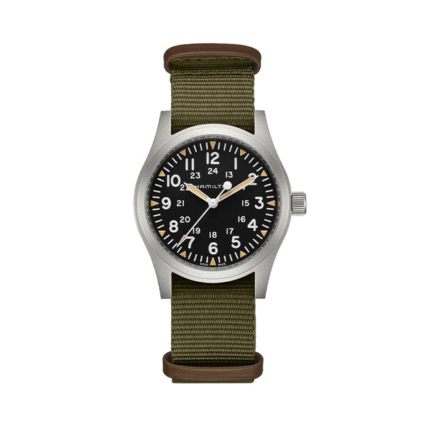 Khaki Field Mechanical 42mm - Black on Textile Strap | Teddy