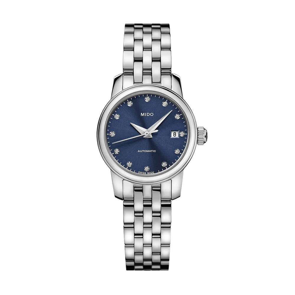 Baroncelli Lady Twenty Five 25mm - Blue, Diamond-Set on Bracelet