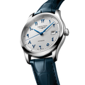Master 41mm - Silver, Eastern Arabic Numerals on Leather Strap