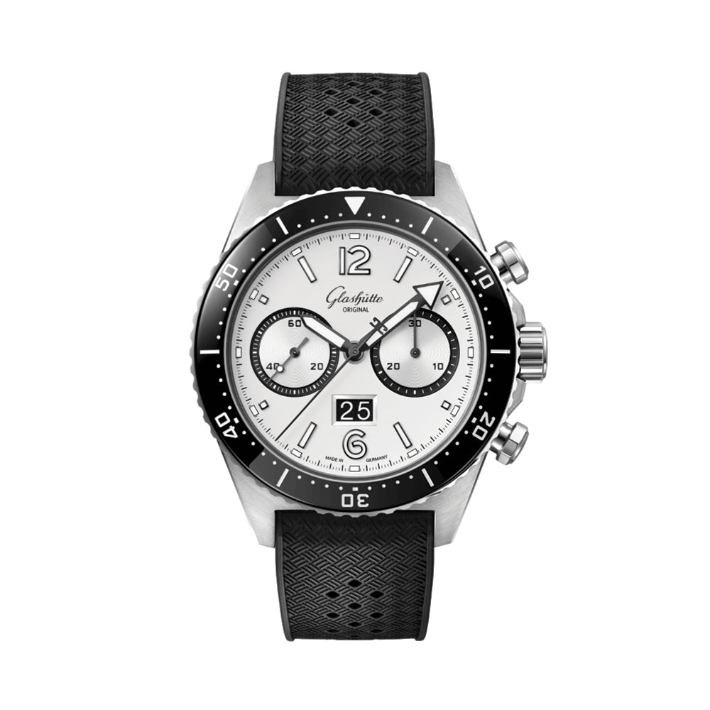 SeaQ Chronograph Galvanized 43.2mm - Silver on Rubber Strap