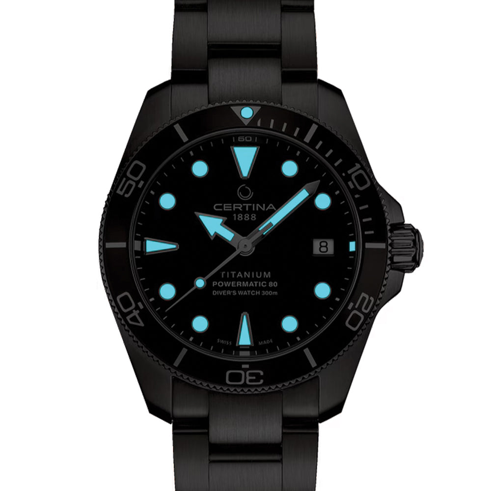 DS Action Diver Powermatic 80 Titanium 38mm Grey on Bracelet