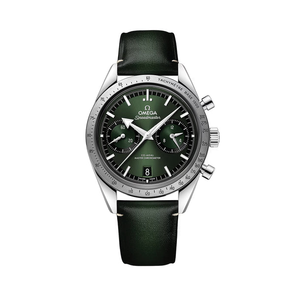 Speedmaster '57 40.5mm - Green on Leather Strap | Teddy Baldassarre
