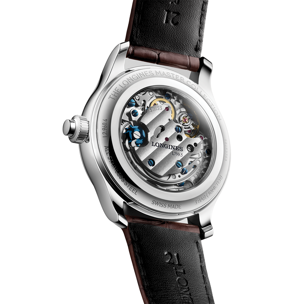 Master Chrono Monopusher Manual 41mm - Silver Opaline on Leather Strap