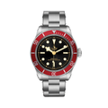 Black Bay 41mm - Black, Burgundy Bezel on Bracelet
