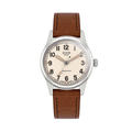 OLD SMITH 35mm - Ivory on Brown Leather Strap
