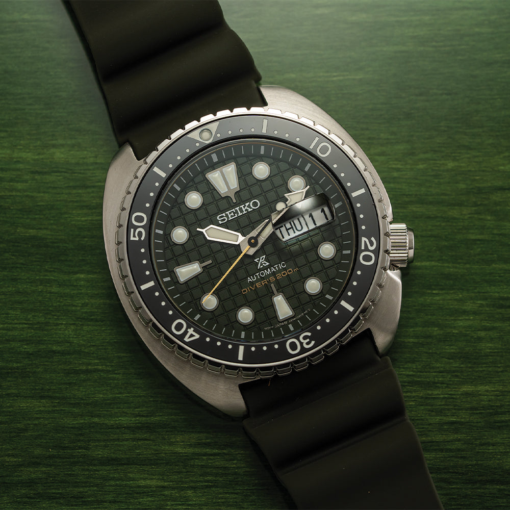 Seiko Turtle Green Dial Seiko Prospex Day Date Srpe SRPE05 Prospex
