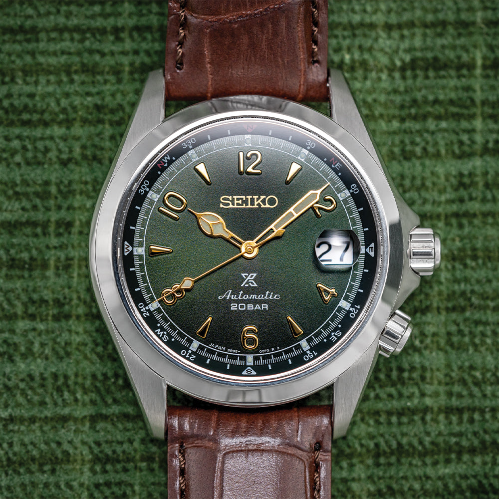 SPB121 Prospex Land 39.5mm - Green on Leather Strap